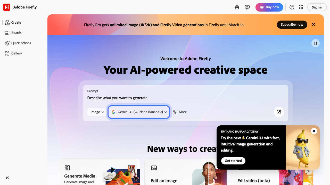 Adobe Firefly screenshot