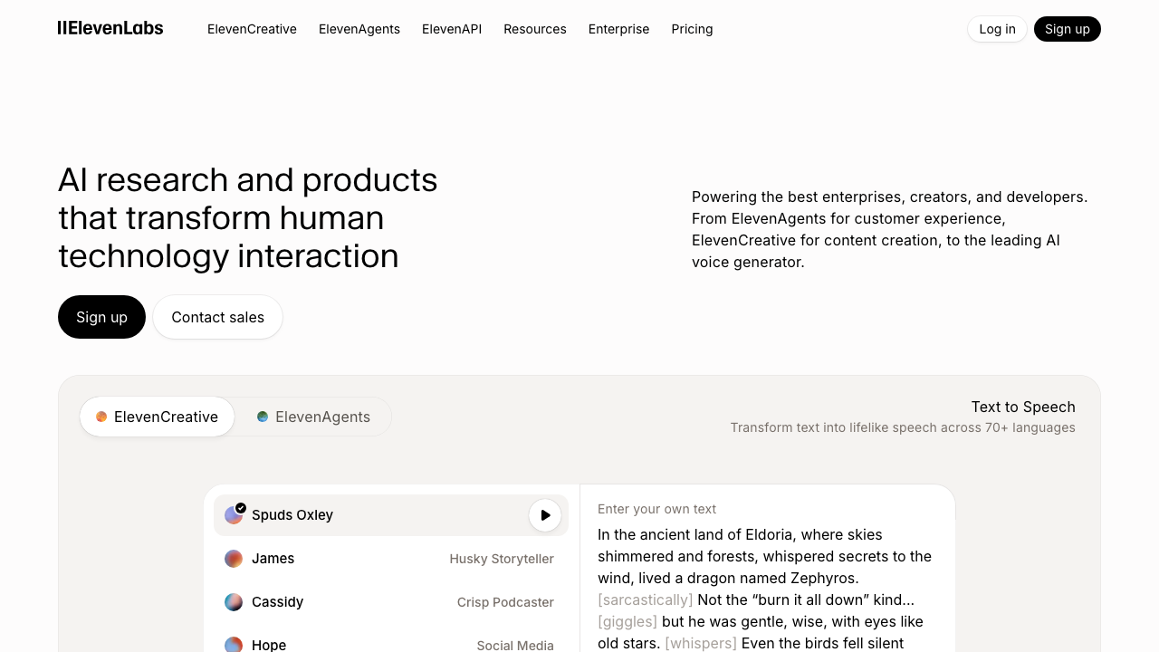 ElevenLabs screenshot