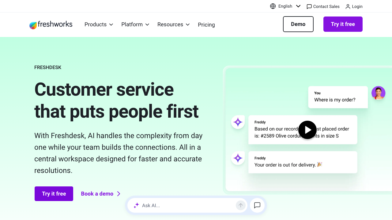 Freshdesk screenshot