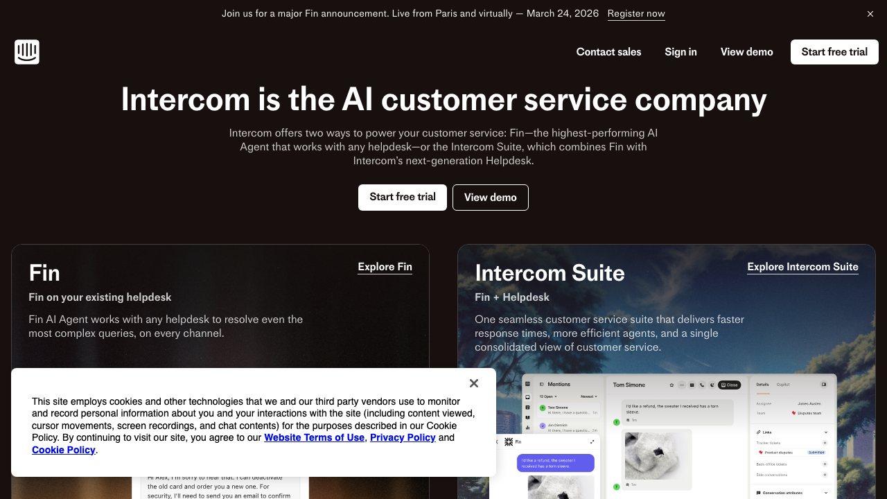 Intercom screenshot