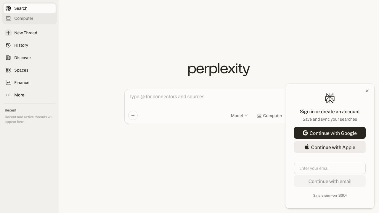 Perplexity AI screenshot