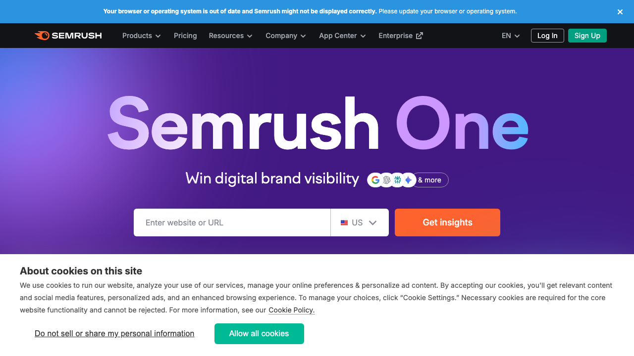 Semrush screenshot