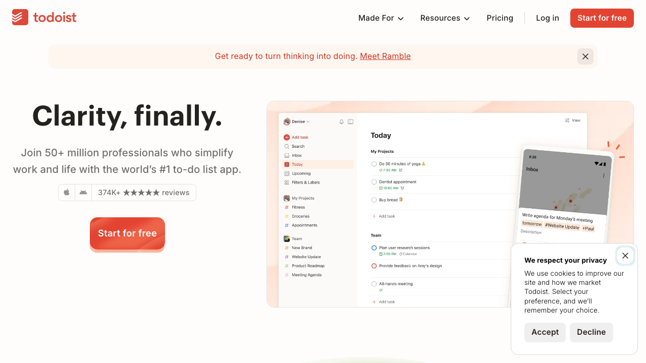 Todoist screenshot
